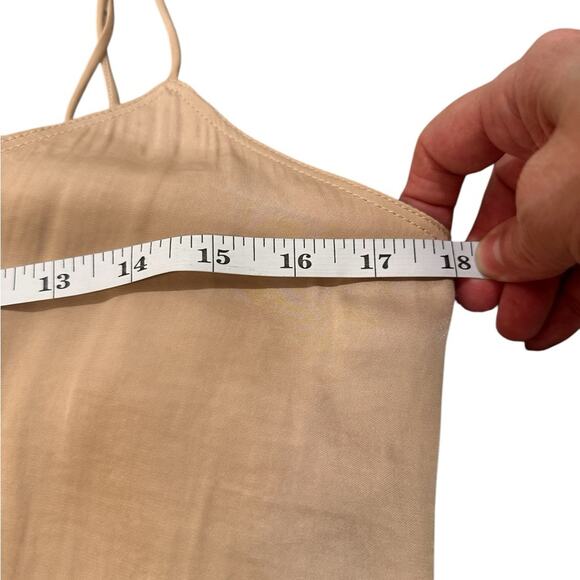 Reset by Jane Amore Satin V-Neck Balloon Hem Top Gold Adjustable Straps, M - Picture 4 of 8